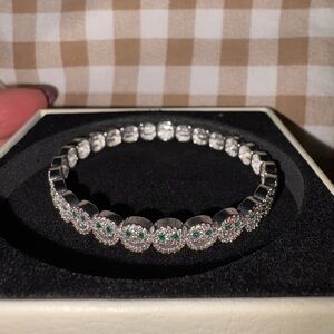 Lisa Gozlan Green Mini Pavé Smiley Bracelet